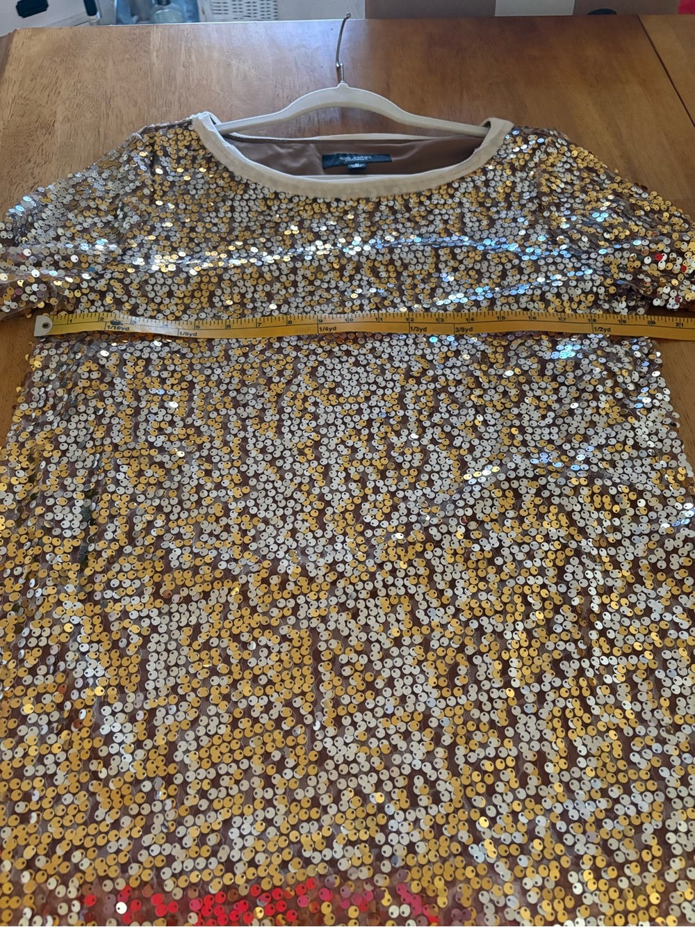 NWOT - Kris Jenner Kollection  Gold Sequin Scoop-Neck Tunic - Picture 8 of 15